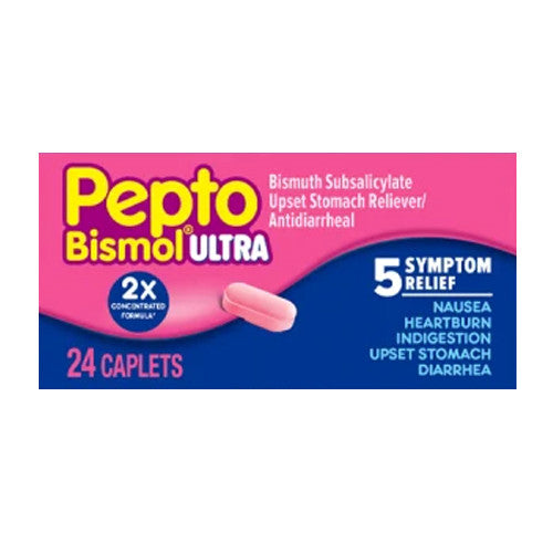 Ultra 5 Symptom Relief Caplets by Pepto Bismol, 24 Ea